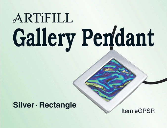 Gallery Pendant - Silver + Rectangle (6MM)