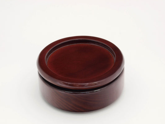 Round Wood Box - Mahogany Finish