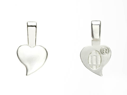 Silver-Plated Heart Bail - Large